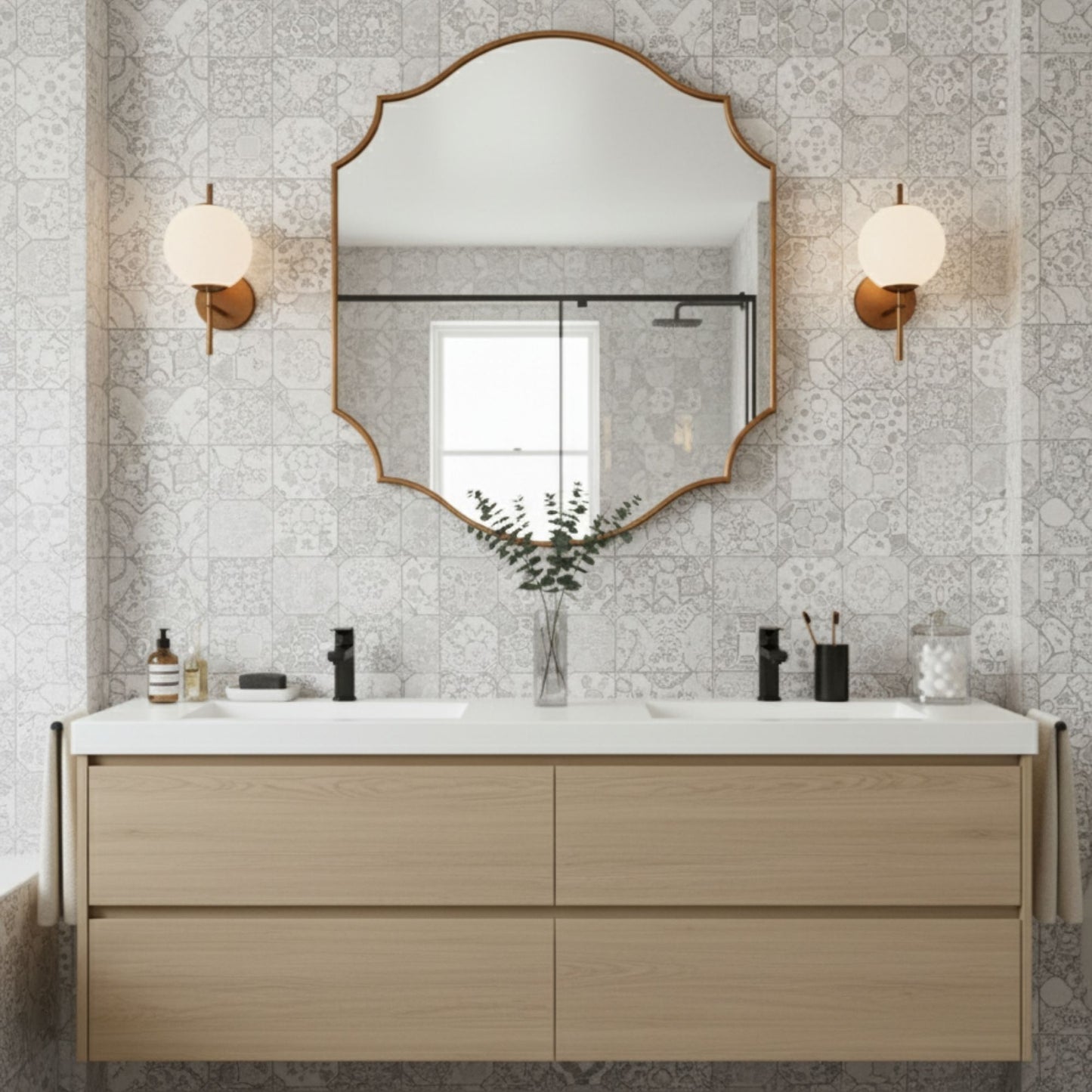 Lefke Asimetrik Ev Aynası - Çerçeveli Modern Tasarım Ayna