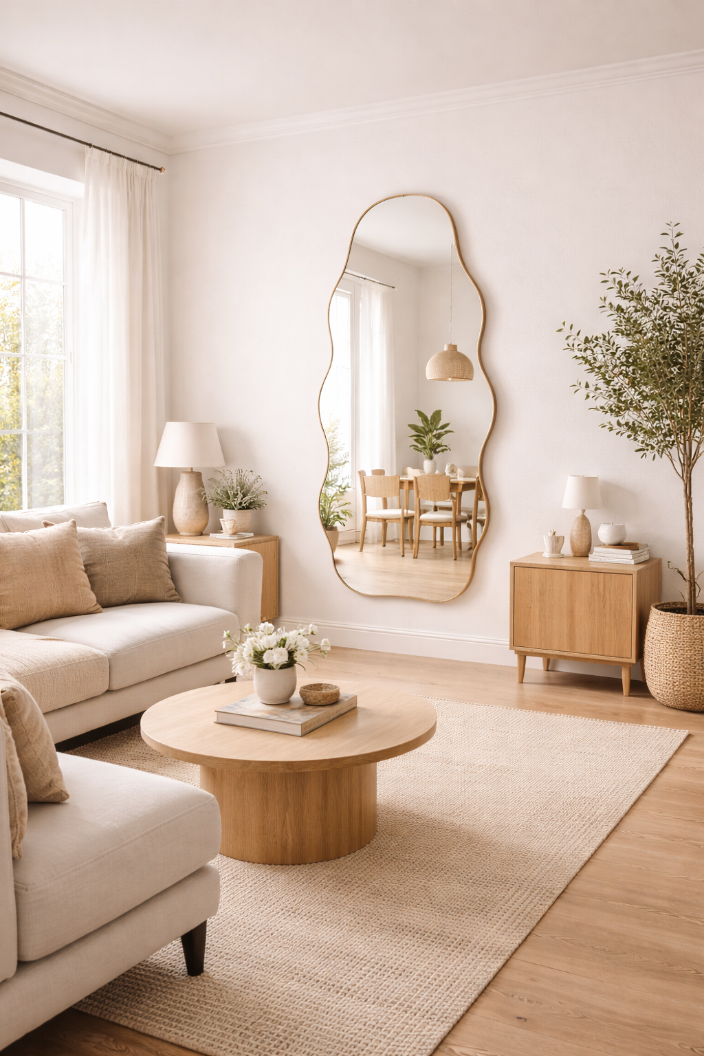 Aurelia Asimetrik Boy Aynası Düzensiz Organik Ayna