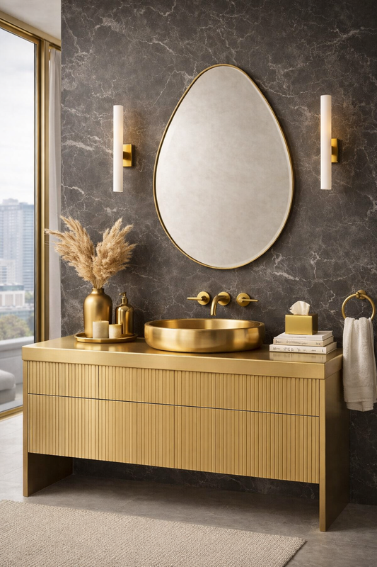 Damla Model Zarif Duvar Aynası LED'li Banyo Aynası