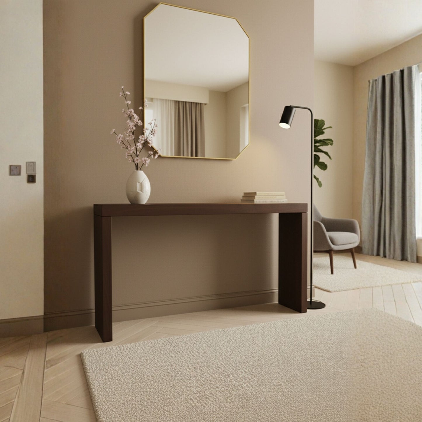 Sekiz Köşeli Dikdörtgen Formlu Duvar Aynası