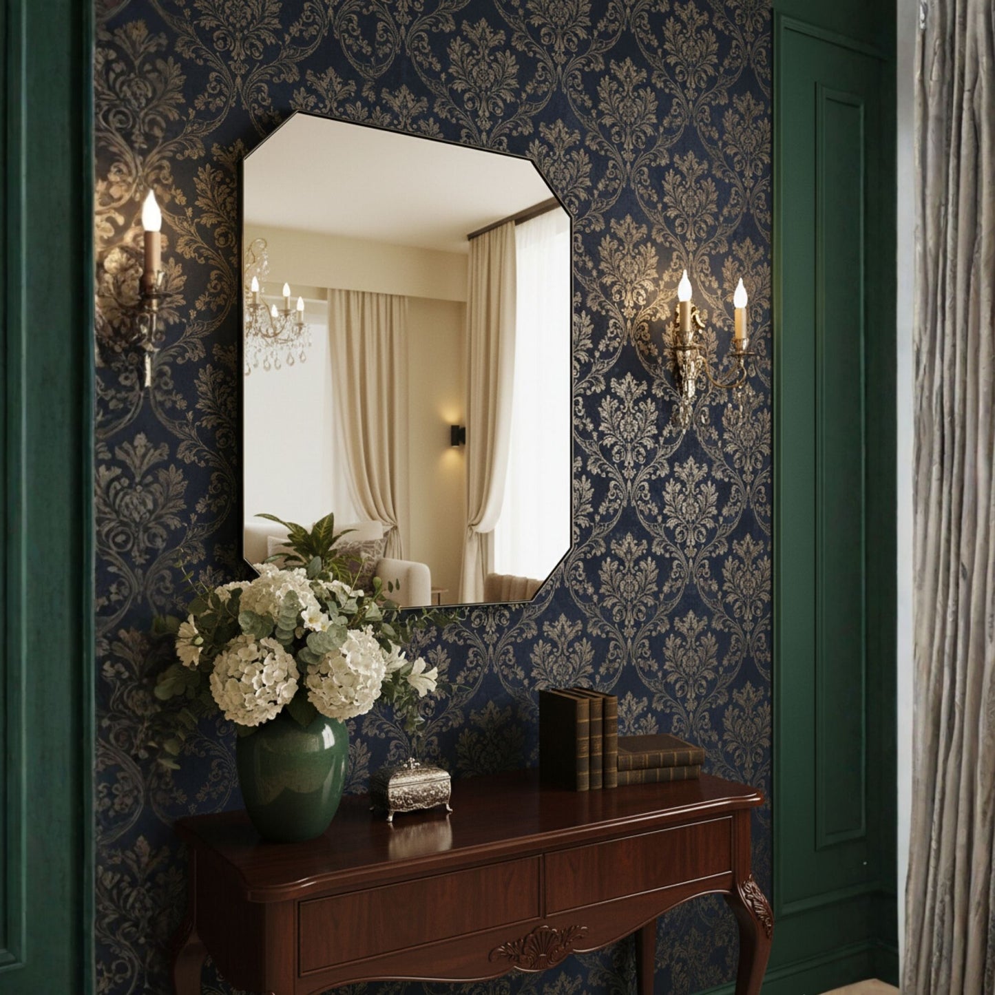 Sekiz Köşeli Dikdörtgen Formlu Duvar Aynası