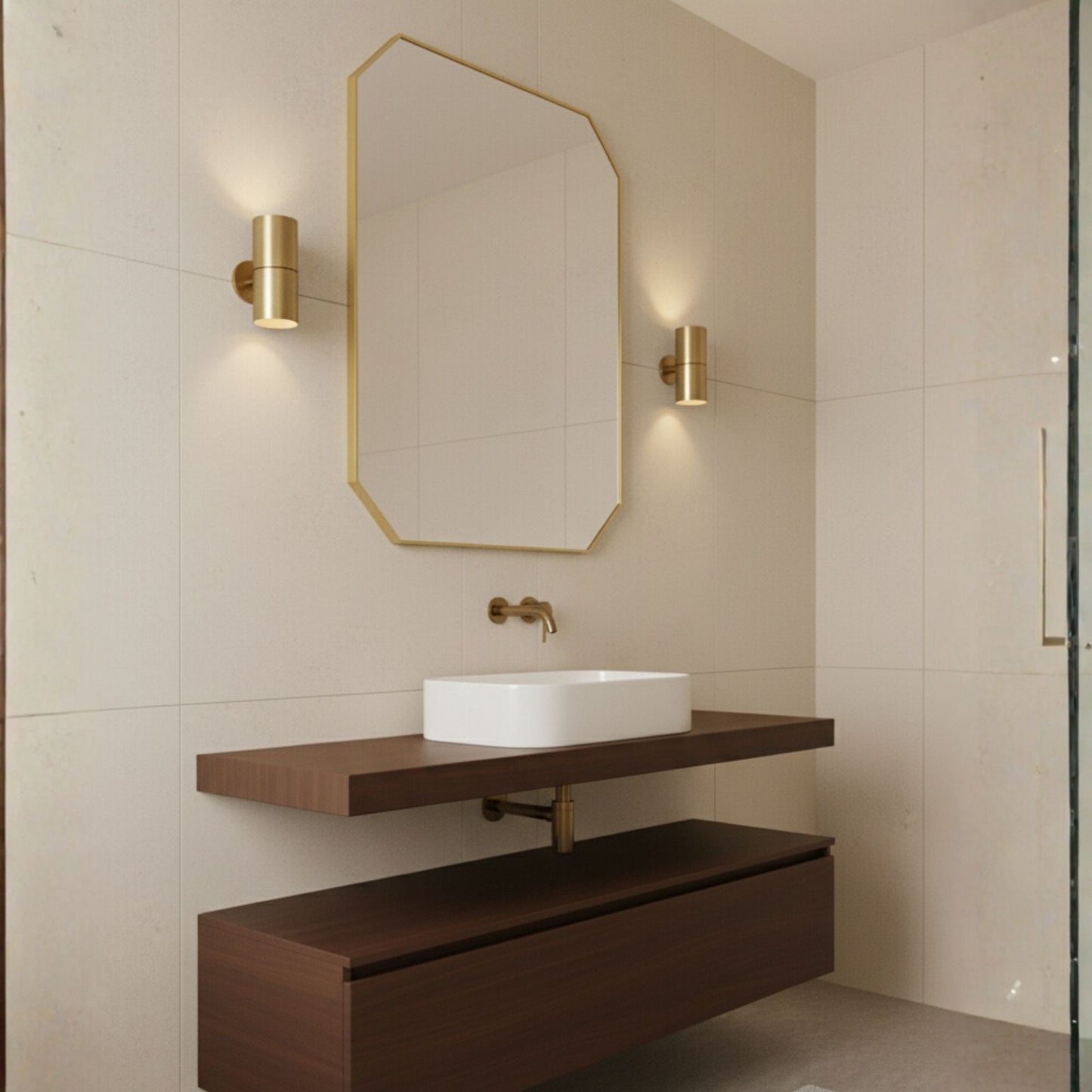 Sekiz Köşeli Dikdörtgen Formlu Duvar Aynası