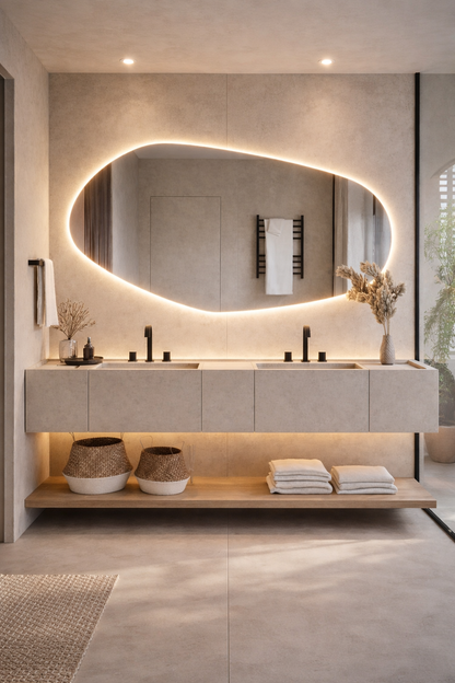 Biga Asimetrik Model Dekoratif Duvar Aynası