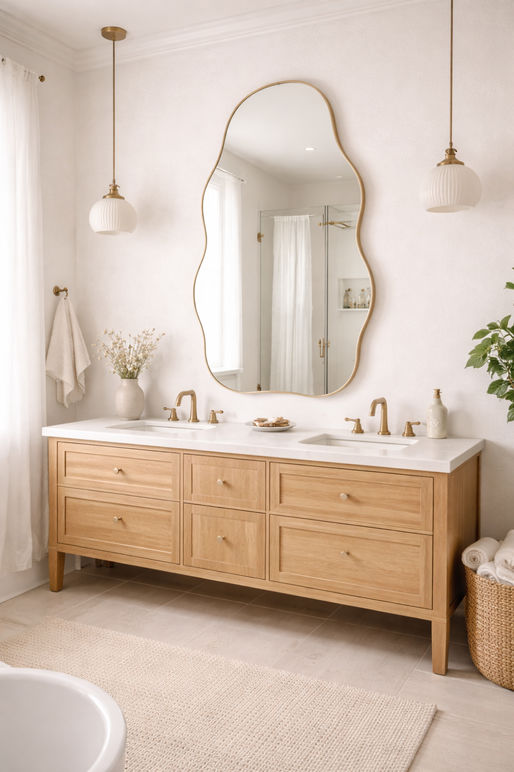 Aurelia Asimetrik Boy Aynası Düzensiz Organik Ayna