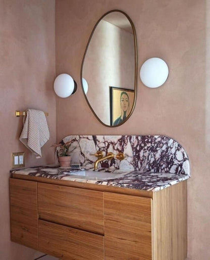 Taksim Asimetrik Ayna Modern Model Banyo Duvar Aynası