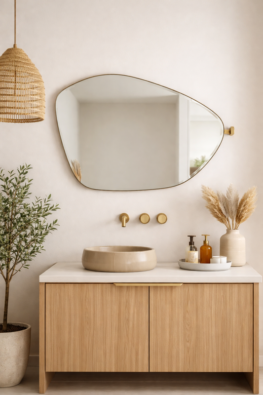 Daria Düzensiz Görünümlü Modern Duvar Aynası - Organik Form Banyo Aynası