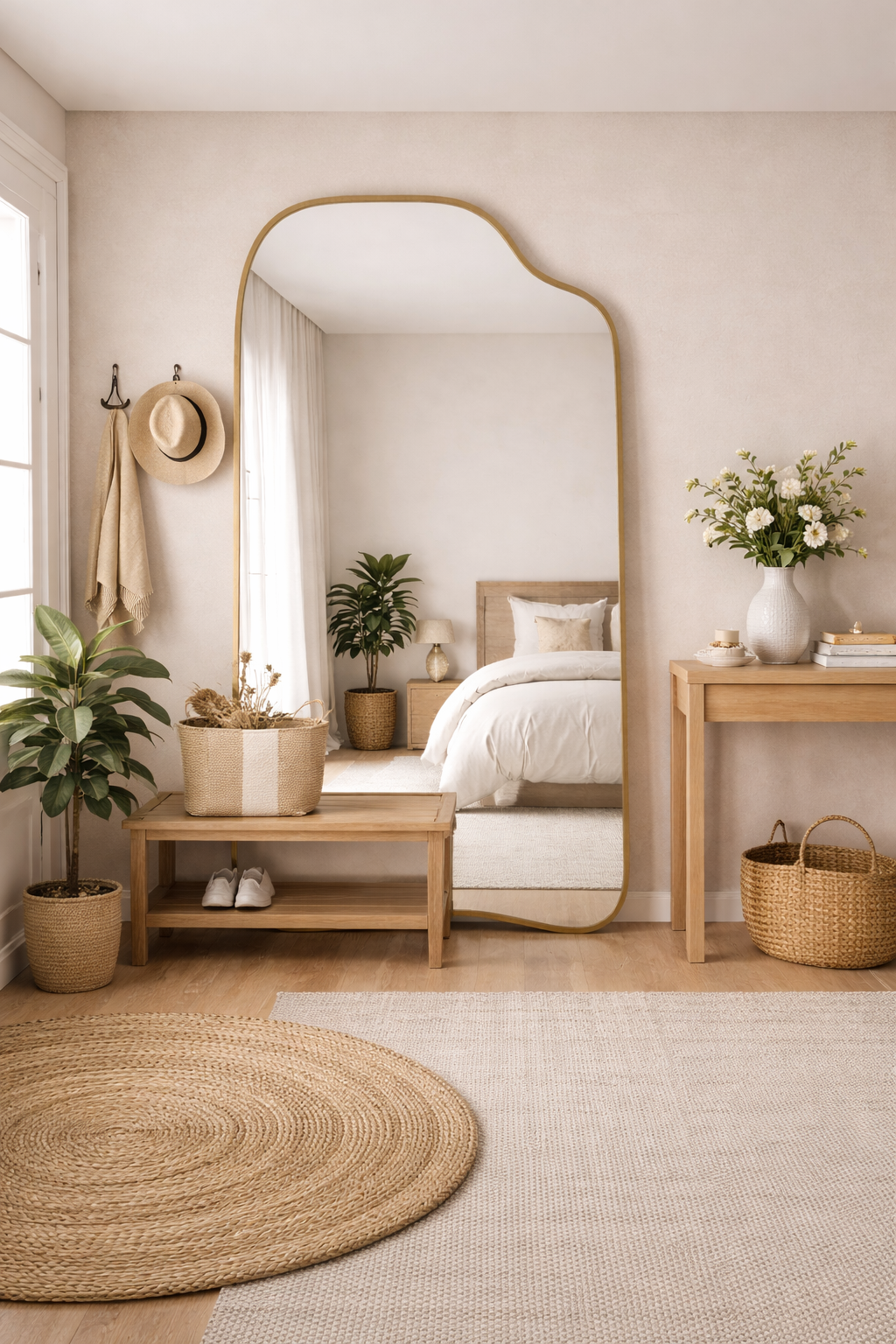 Asimetrik ve Düzensiz Dekor Boy Aynası - Premium Boy Ayna