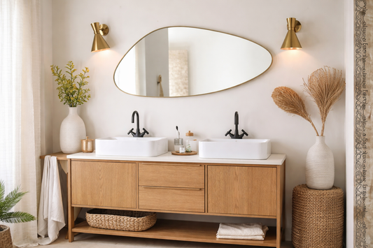 Uzay Asimetrik Duvar Aynası Ledli Banyo Aynası