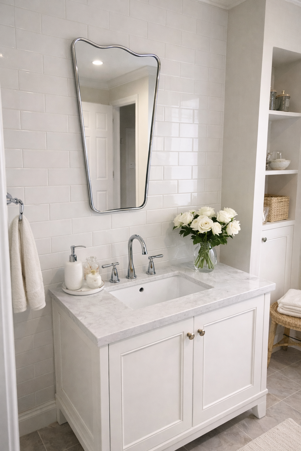 Dalgalı Model İtalyan Tarzı LED Duvar Aynası - Dekoratif Ayna