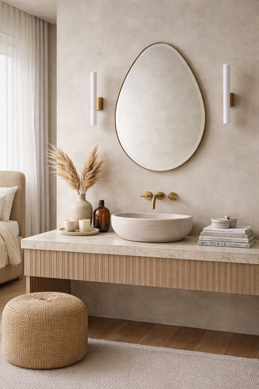 Damla Model Zarif Duvar Aynası LED'li Banyo Aynası