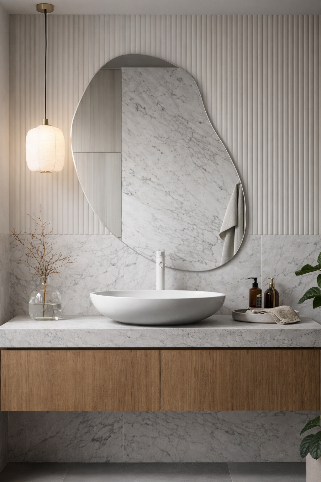Düzensiz  Model Duvar Aynası Banyo Aynası