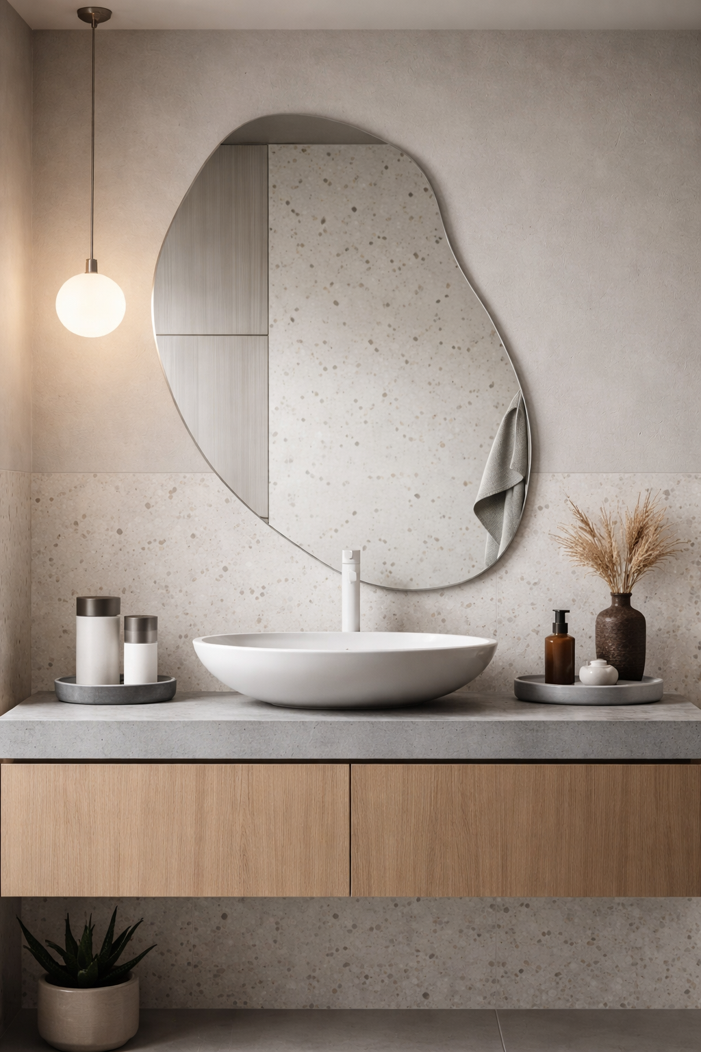 Düzensiz  Model Duvar Aynası Banyo Aynası