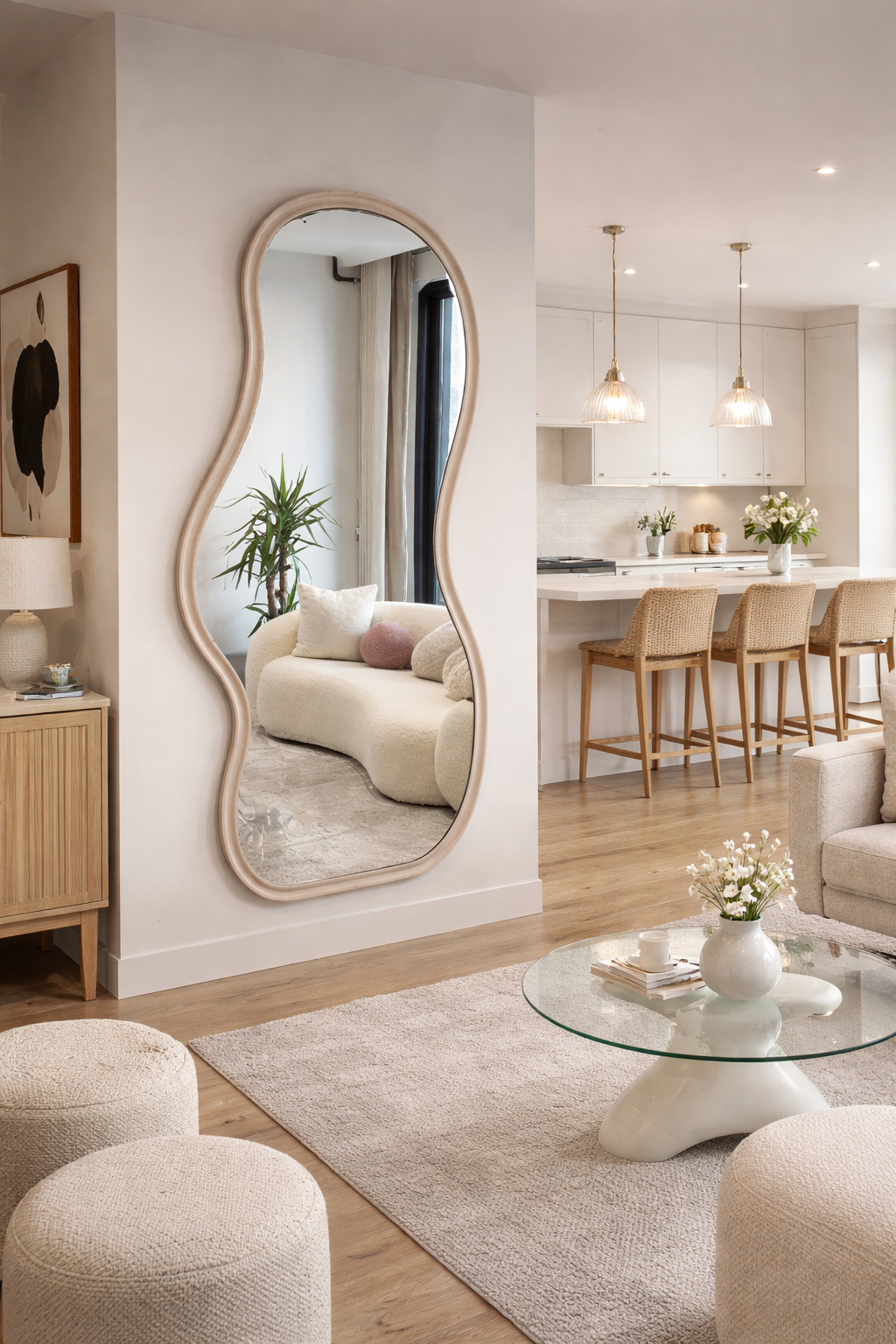 Sera Düzensiz Dalgalı Model Ayna - Organik Tasarım