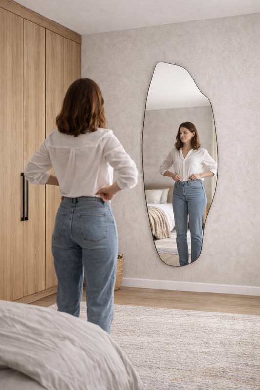 Dragos Modern Duvar Aynası - Çerçevesiz Asimetrik Tasarım Ayna