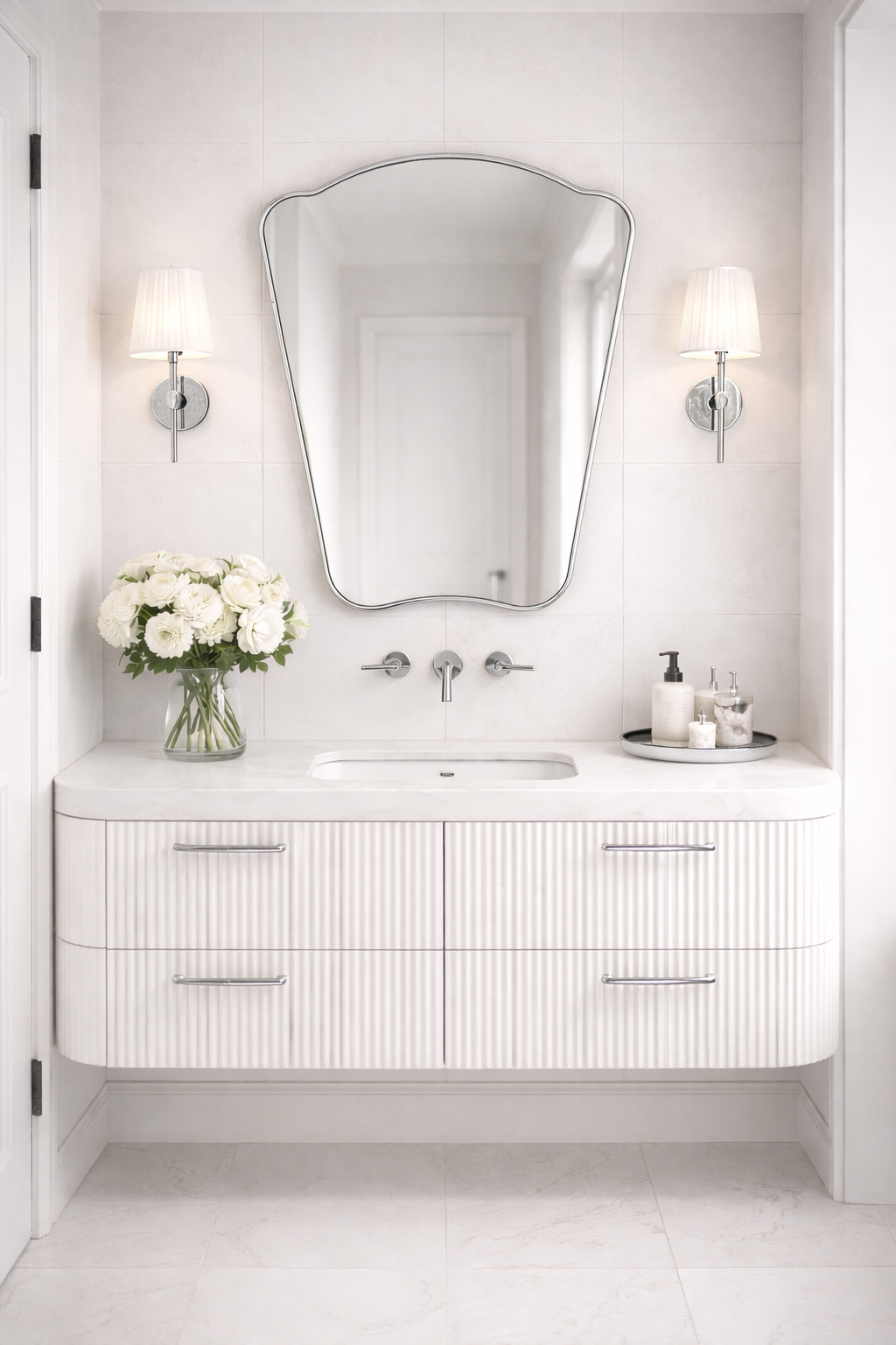 İtalyan Tarzı Benzersiz Düzensiz Duvar Aynası - LED'li Dekoratif Ayna