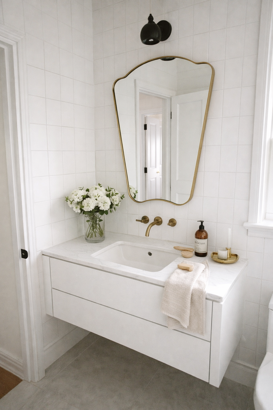 İtalyan Tarzı Benzersiz Düzensiz Duvar Aynası - LED'li Dekoratif Ayna