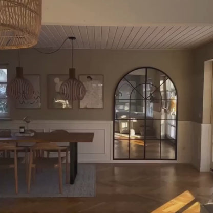 Büyük Formlu Kemerli Pencere Duvar Aynası - Çiftlik Evi Aynası