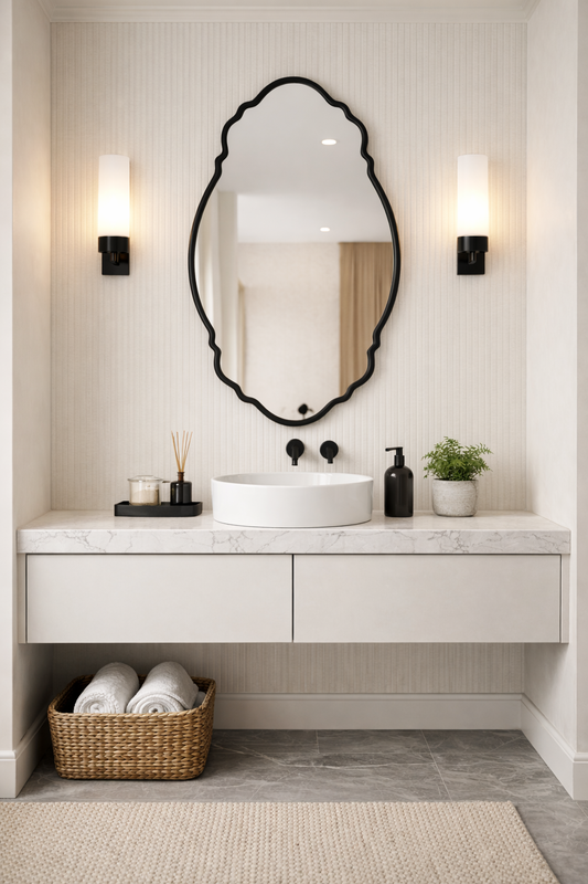 Foça Asimetrik Duvar Aynası - Modern Dekoratif Ayna