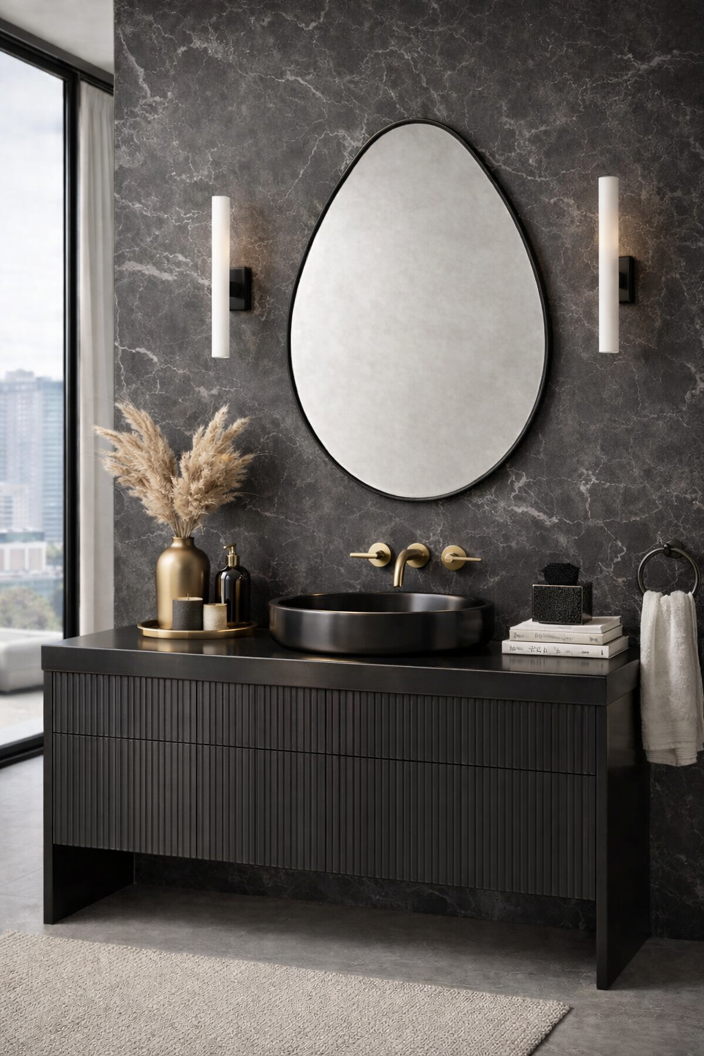 Damla Model Zarif Duvar Aynası LED'li Banyo Aynası