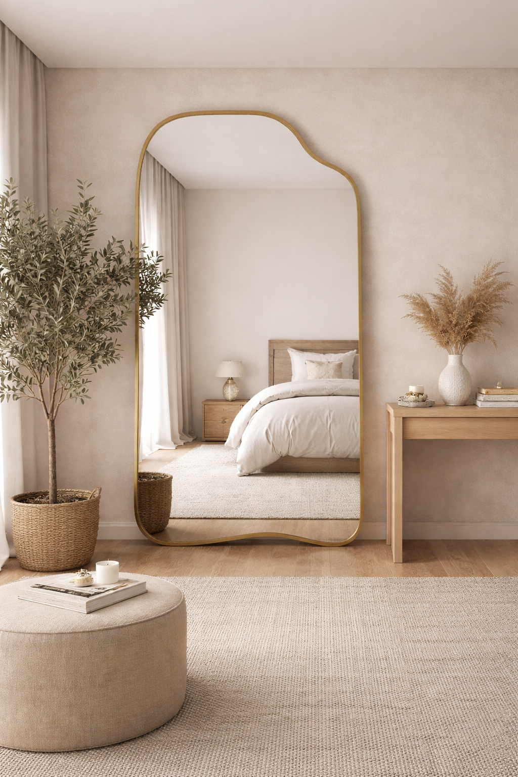 Asimetrik ve Düzensiz Dekor Boy Aynası - Premium Boy Ayna