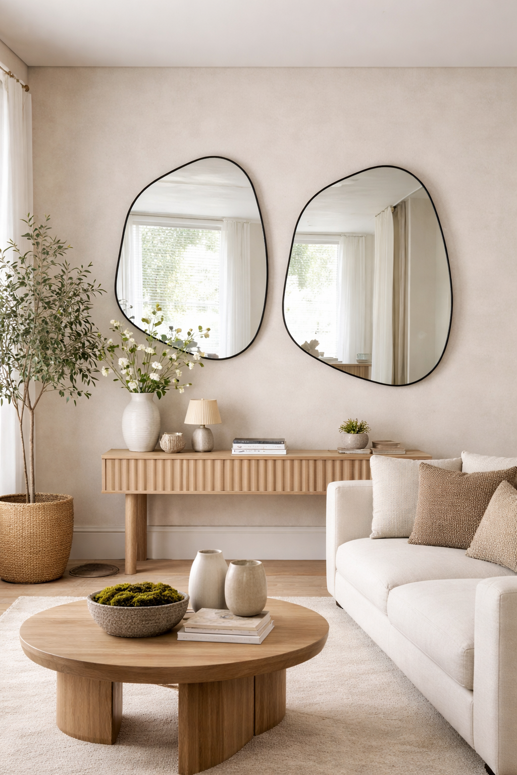 Aura Asimetrik Duvar Aynası | Modern Dekoratif Ayna
