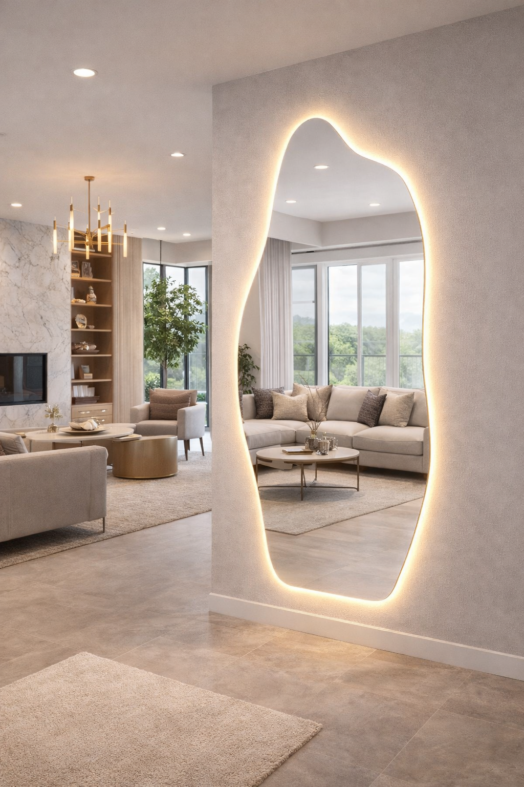 Safir Asimetrik Boy ve Yatay Dekor Aynası